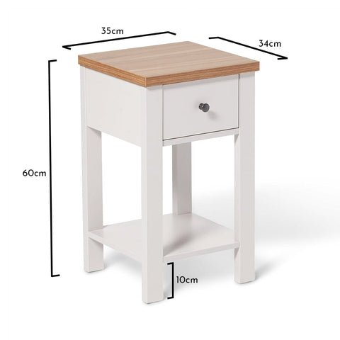 Bampton Alabaster White Bedside Table - 1 Drawer - Laura JamesBampton Alabaster White Bedside Table - 1 Drawer - Laura James