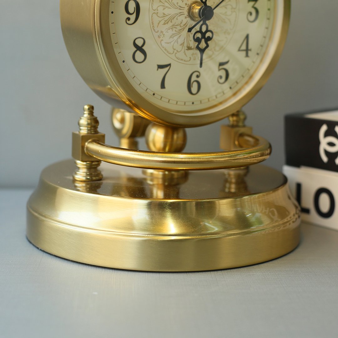 Green Glass Banker with Built-In Clock Study Lamp (Each) - Image 4