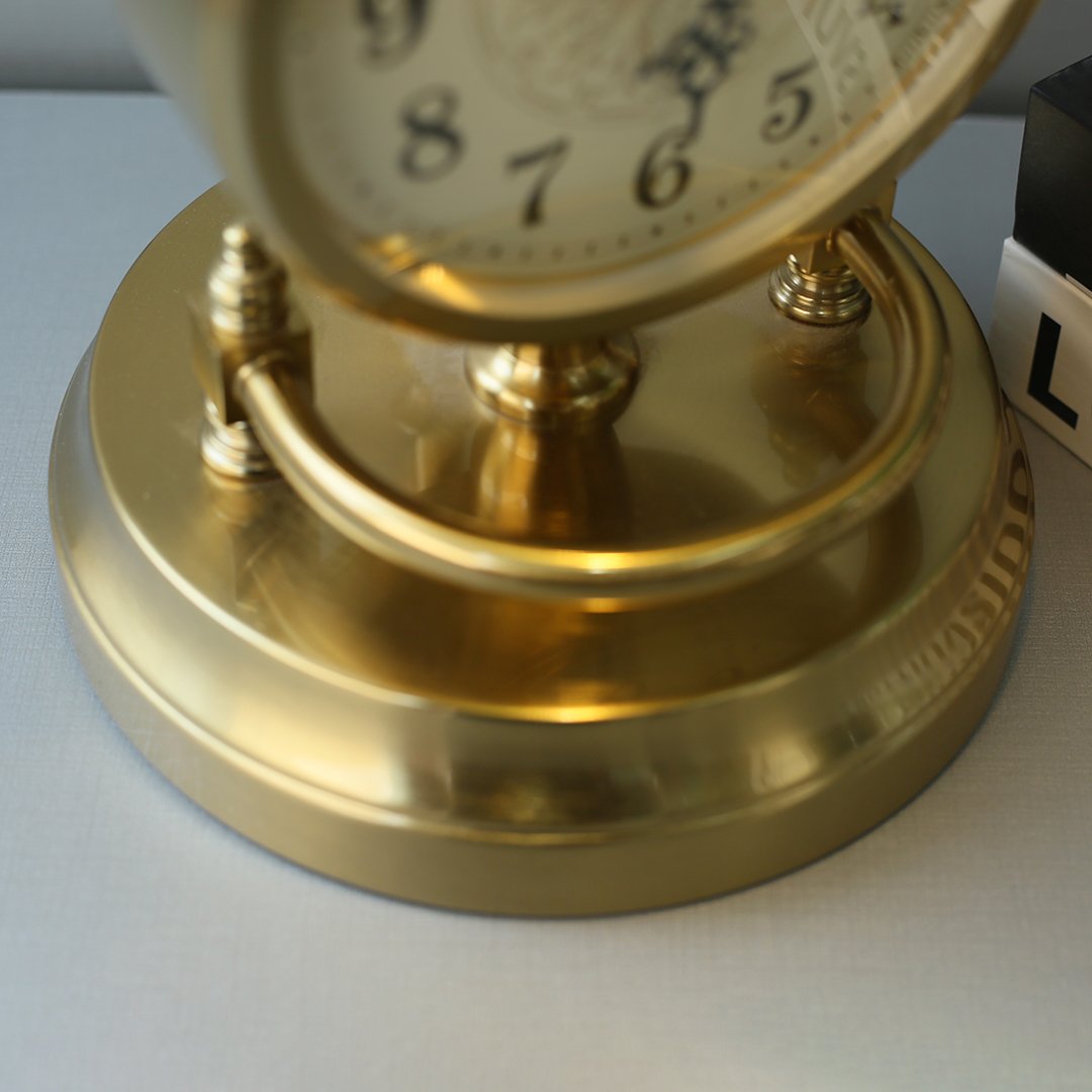 Green Glass Banker with Built-In Clock Study Lamp (Each) - Image 5