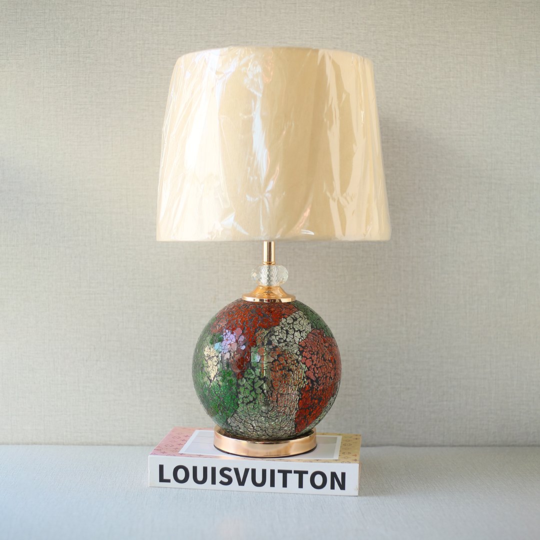 Turkish MD-200 Round Shape Glass Table Lamps (Pair) - Image 2