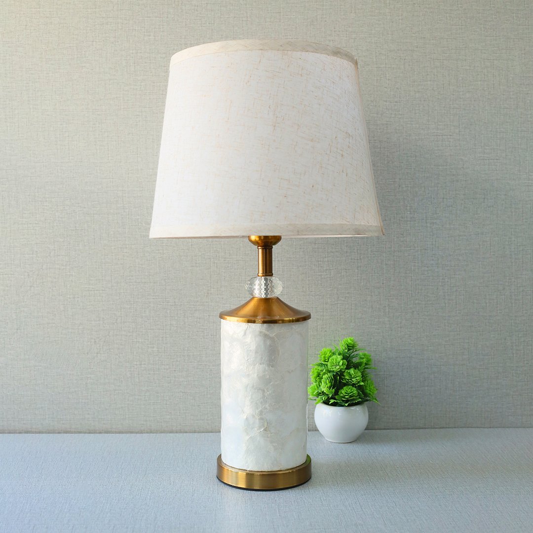 Mother Of Pearls Cylinder 5×8 Double Light Table Lamps (Pair) - Image 2