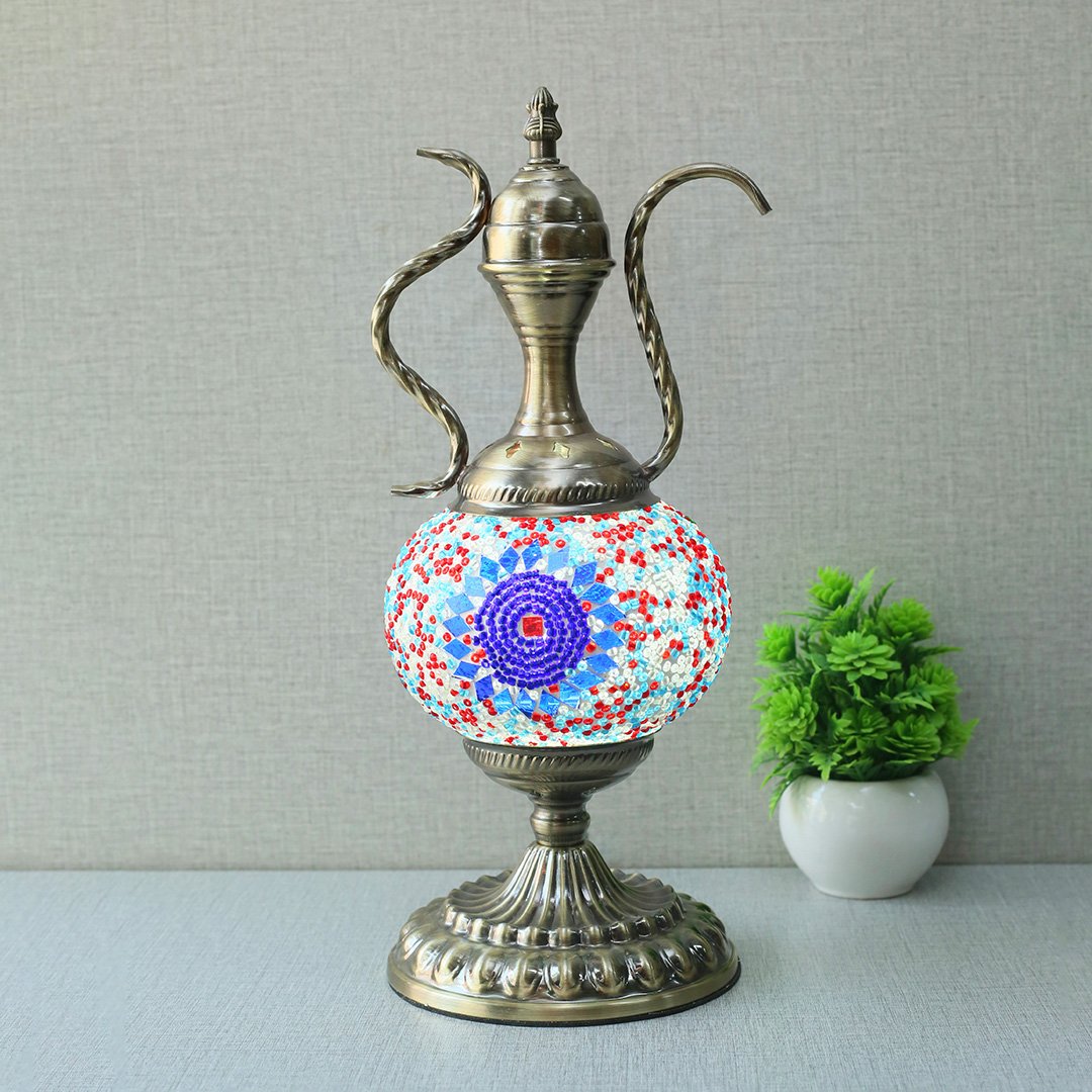 Turkish Teapot Moroccan (B) Glass Table Lamps (Pair) - Image 2