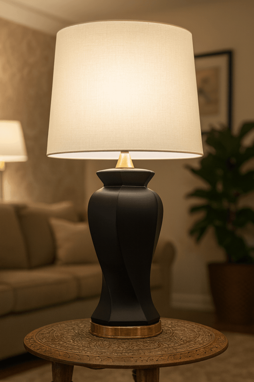 Twister Black Table Lamp (Pair)