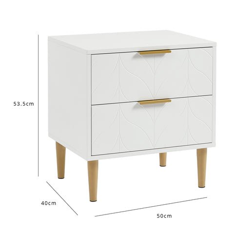 Gloria bedside table - white