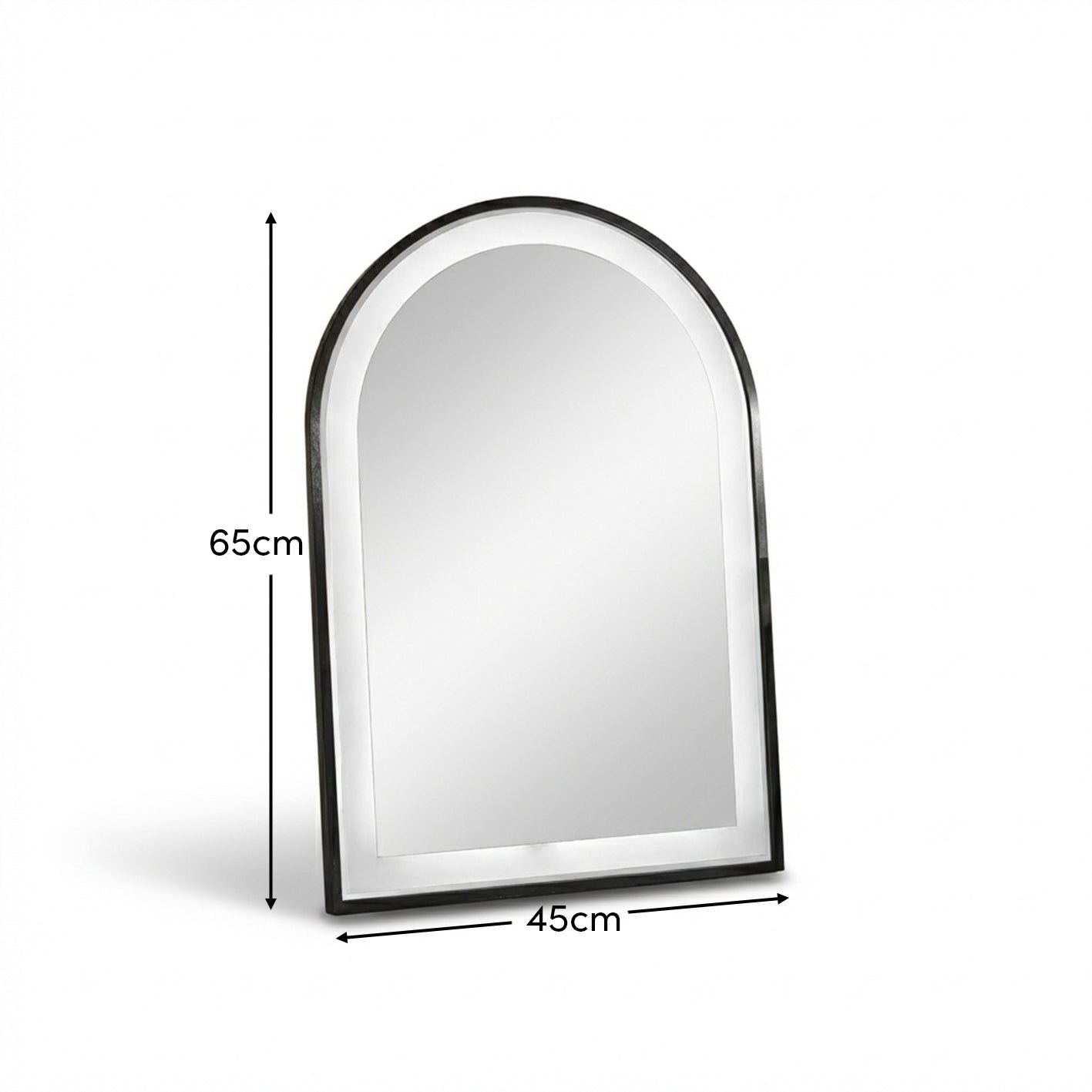 ingham-65x45cm-led-arch-bathroom-mirror-black - Image 10