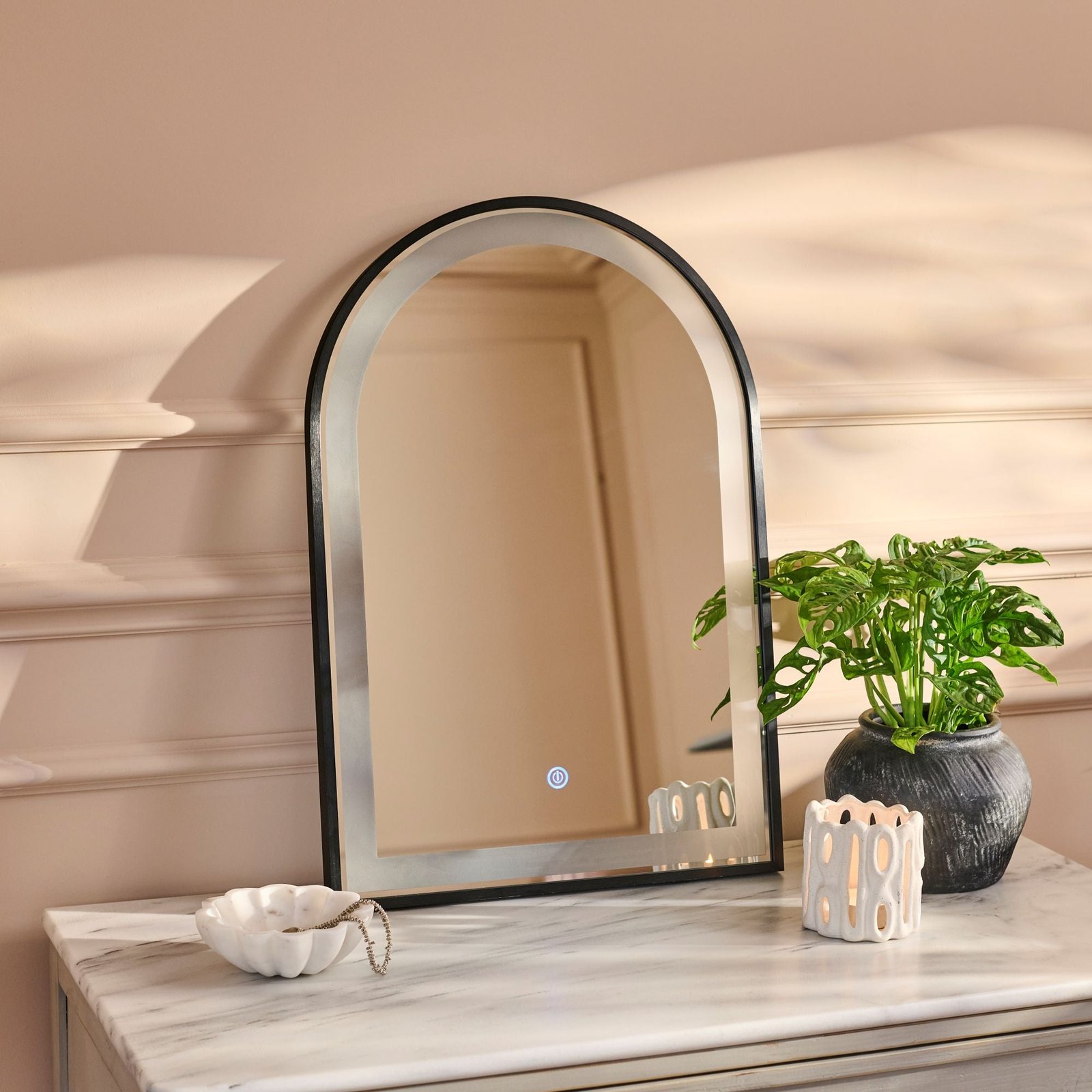 ingham-65x45cm-led-arch-bathroom-mirror-black - Image 3