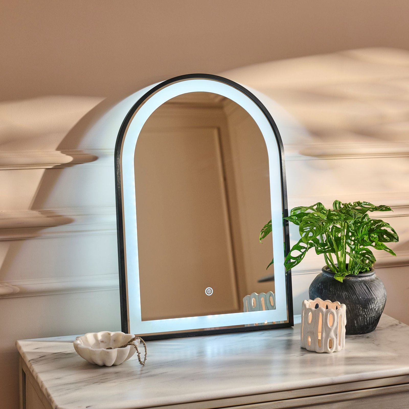 ingham-65x45cm-led-arch-bathroom-mirror-black - Image 5