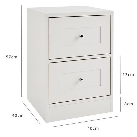 Stevie Shaker Style Bedside White - Laura James