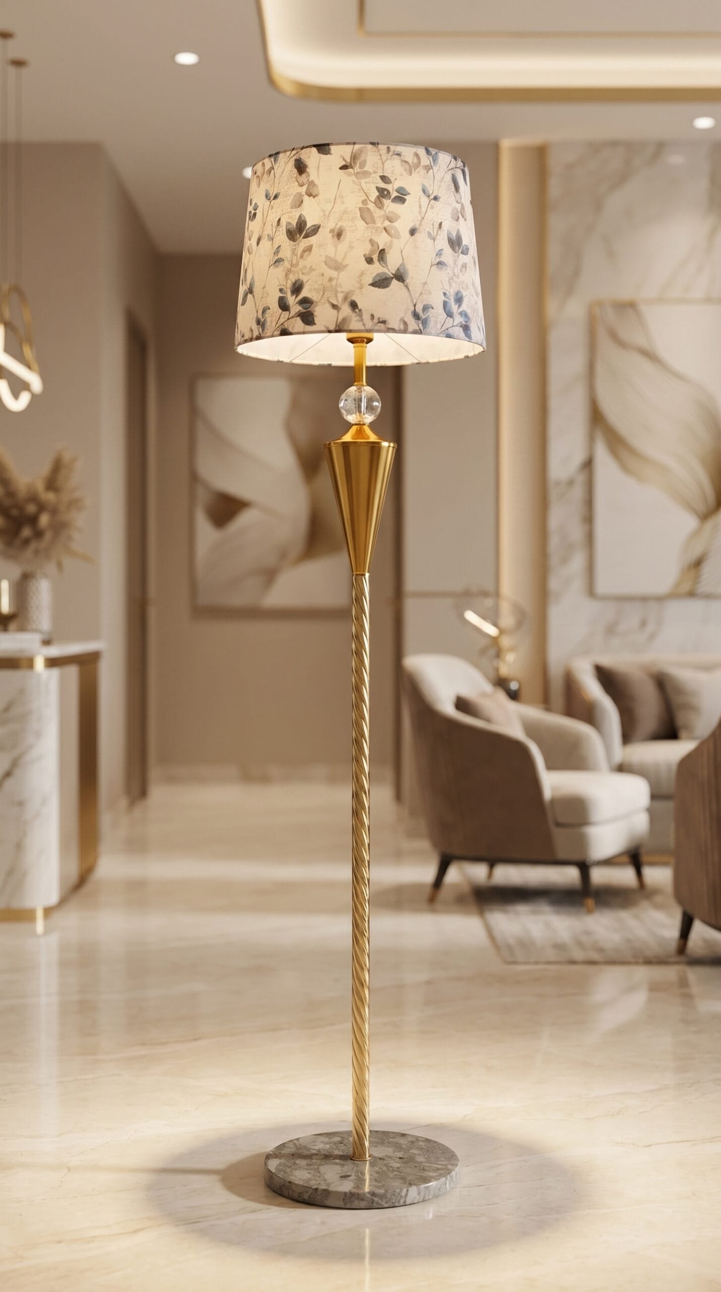 Imperial Flora Gold Floor Lamp