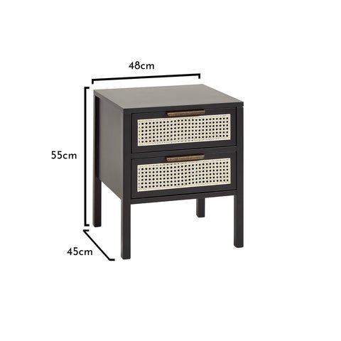 Charlie Black Bedside Table - Laura James