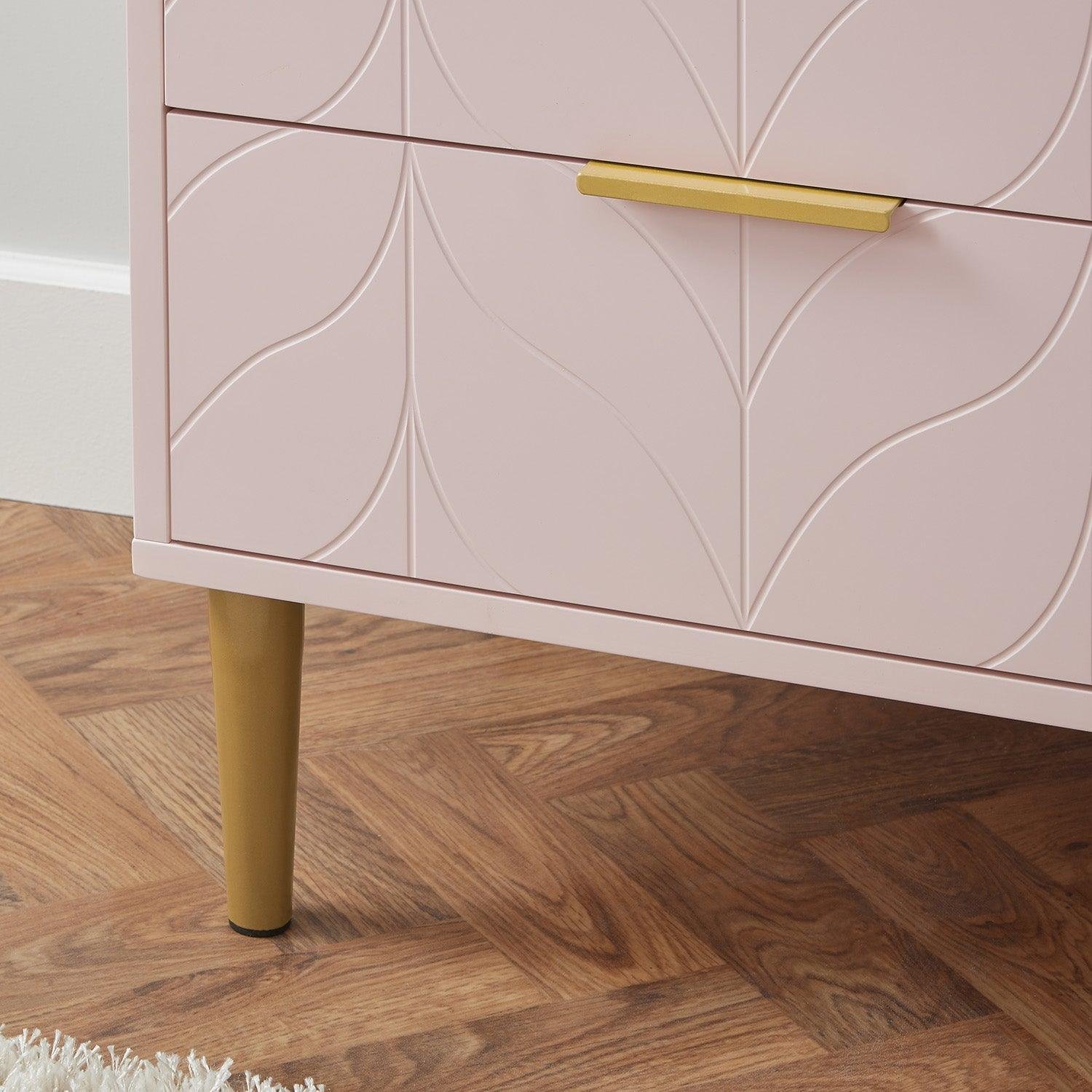 gloria-bedside-table-pale-pink-and-brass-effect - Image 3
