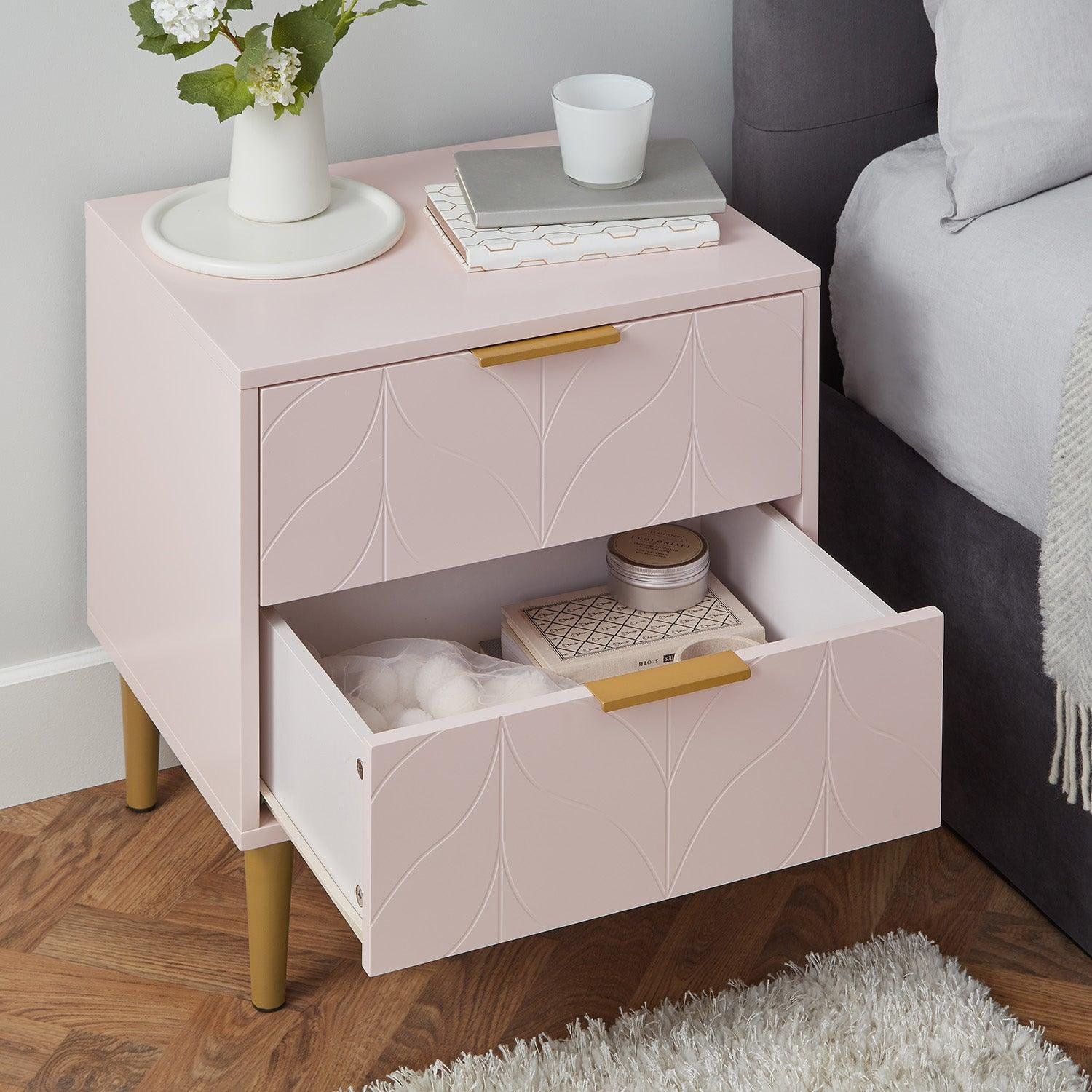 gloria-bedside-table-pale-pink-and-brass-effect - Image 4