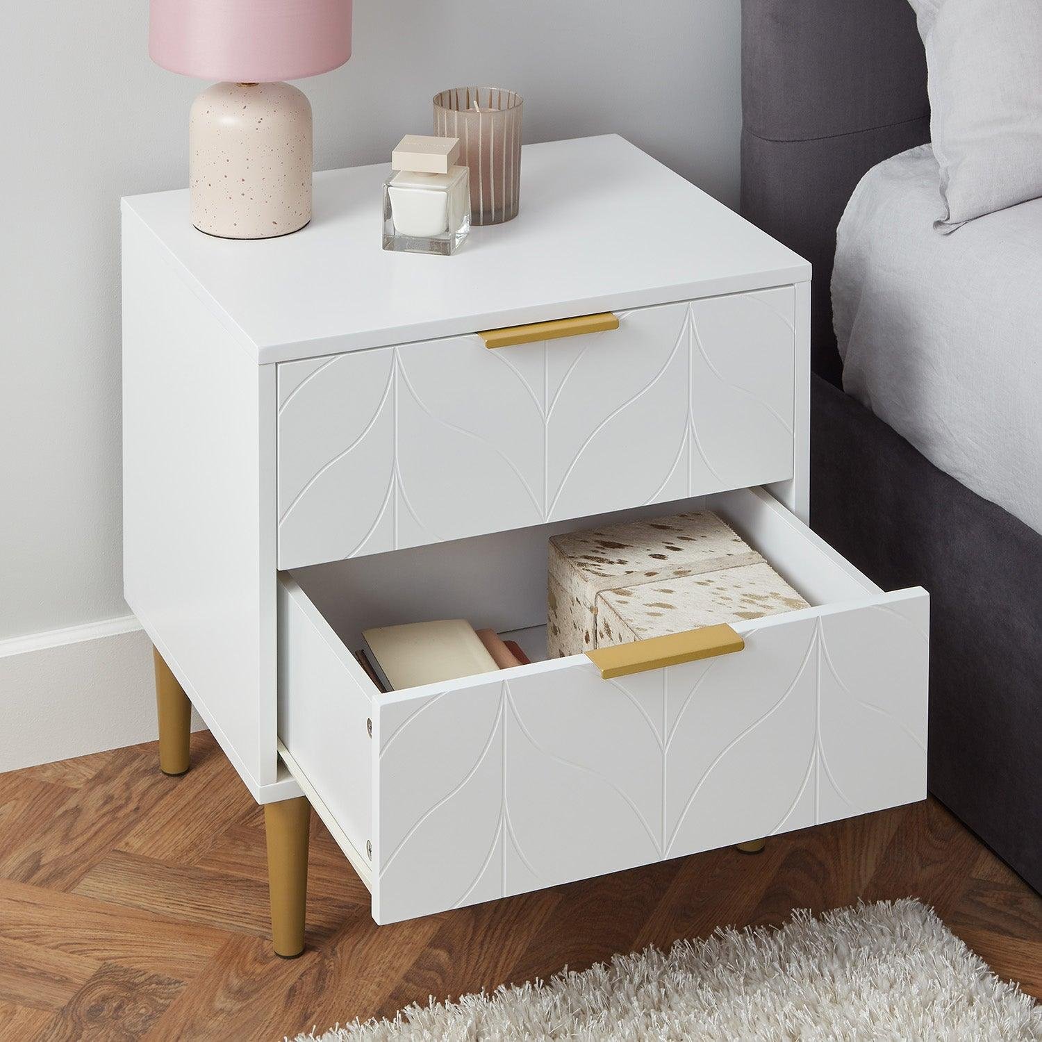 gloria-bedside-table-white-and-brass-effect - Image 4