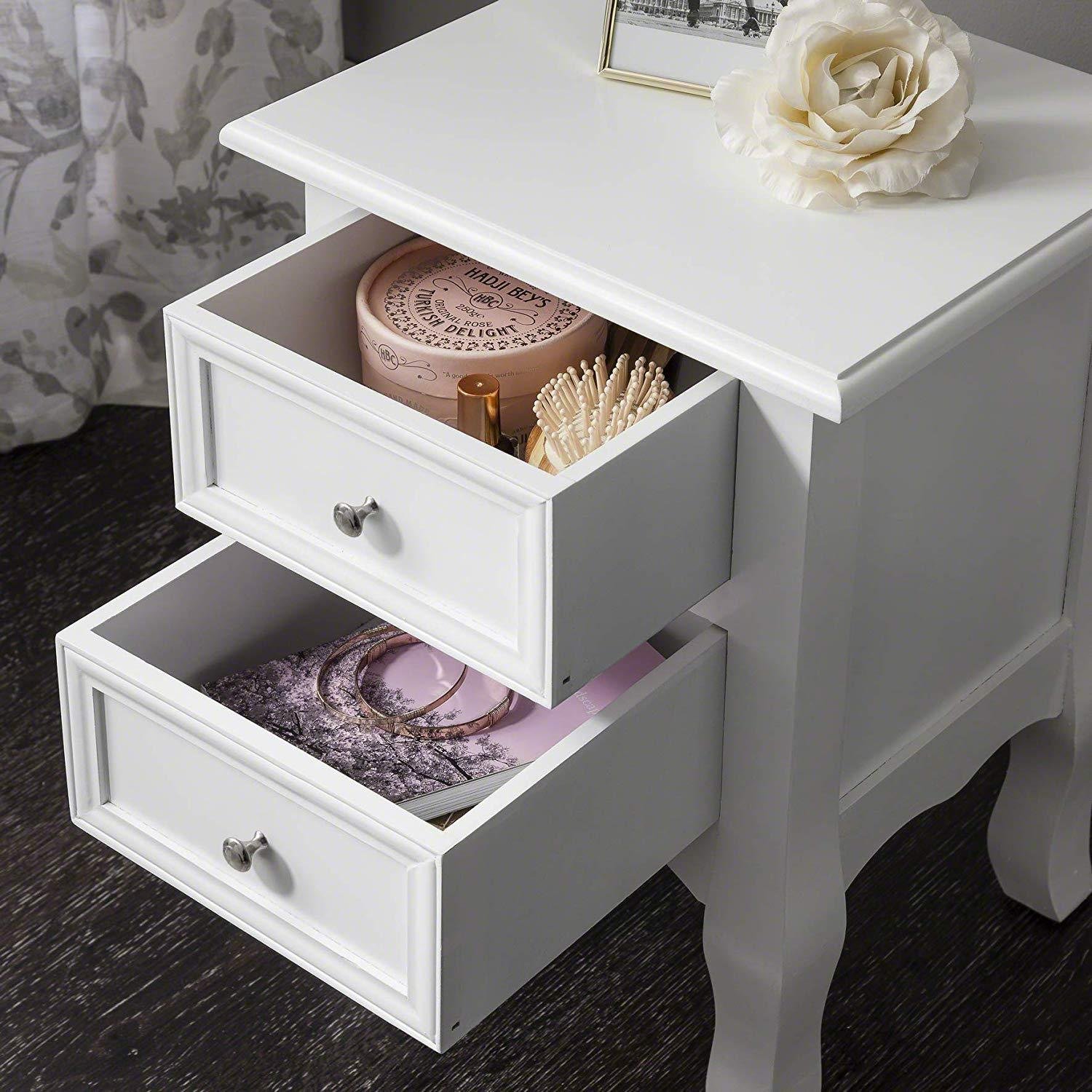 outlet-white-bedside-tables-2-units-fully-assembled - Image 2
